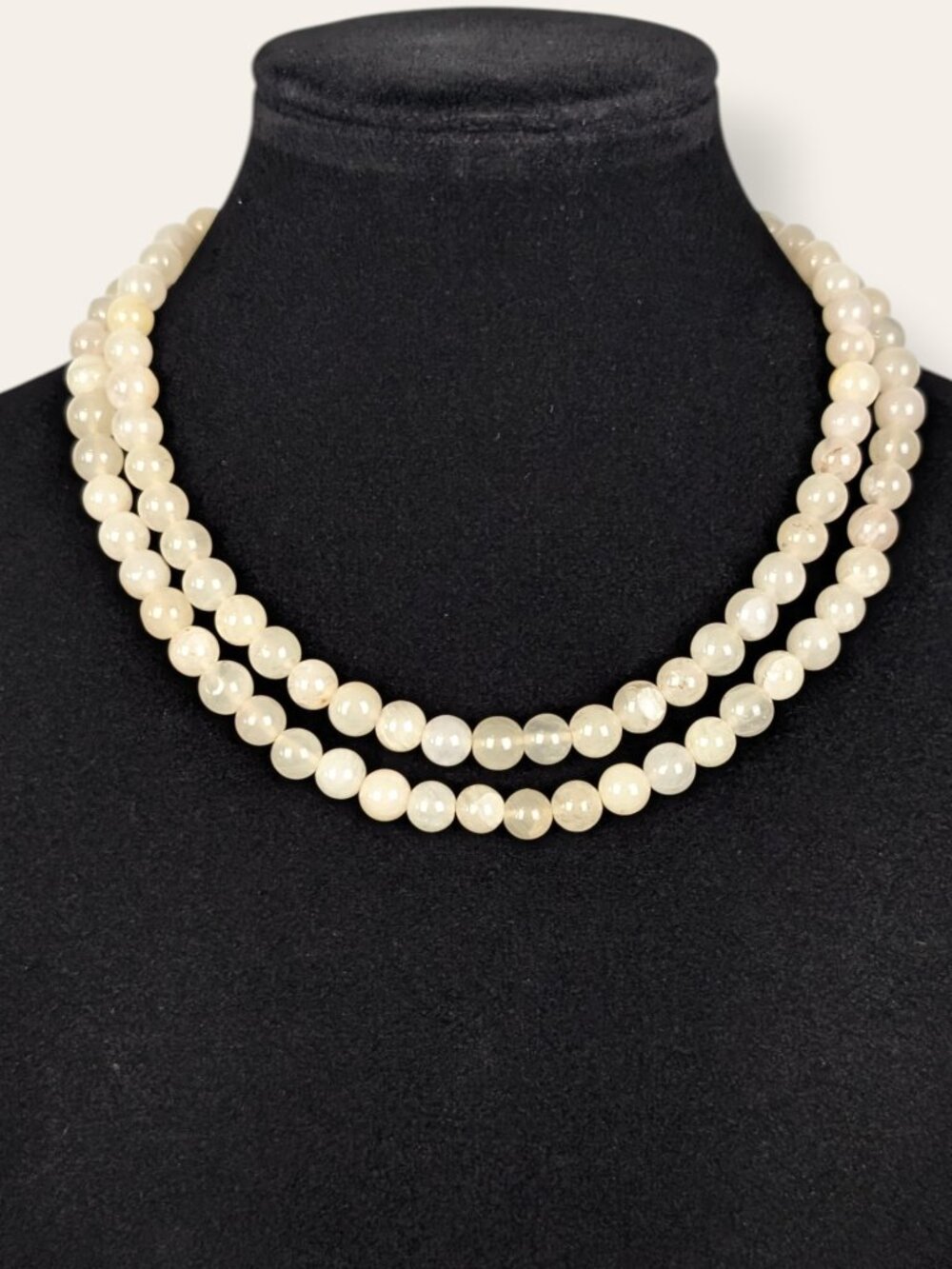 Natural White Nephrite Jade & Green Jadeite Demi Parure - Picture 4 of 9